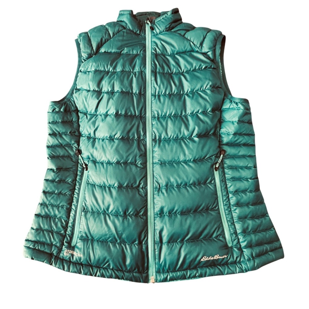 Eddie Bauer First Ascent StormDown 800 Puffer Vest Teal Green Womens Large